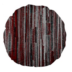 Abstract Grunge Stripes Red White Green Large 18  Premium Flano Round Cushions by SpinnyChairDesigns