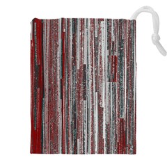 Abstract Grunge Stripes Red White Green Drawstring Pouch (5xl) by SpinnyChairDesigns