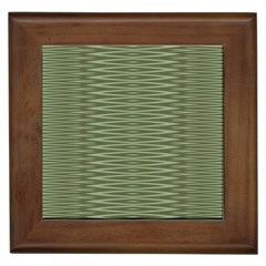 Chive And Olive Stripes Pattern Framed Tile by SpinnyChairDesigns