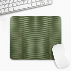 Chive And Olive Stripes Pattern Large Mousepads by SpinnyChairDesigns