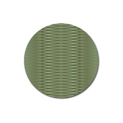 Chive And Olive Stripes Pattern Magnet 3  (round) by SpinnyChairDesigns