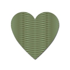 Chive And Olive Stripes Pattern Heart Magnet by SpinnyChairDesigns