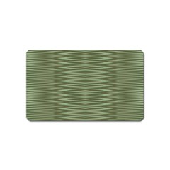 Chive And Olive Stripes Pattern Magnet (name Card) by SpinnyChairDesigns