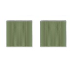 Chive and Olive Stripes Pattern Cufflinks (Square) Front(Pair)