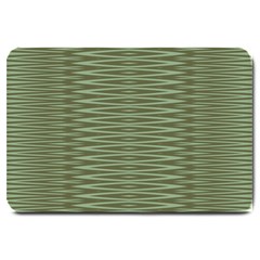 Chive And Olive Stripes Pattern Large Doormat  by SpinnyChairDesigns