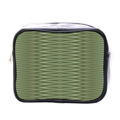 Chive And Olive Stripes Pattern Mini Toiletries Bag (one Side) by SpinnyChairDesigns