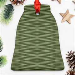 Chive And Olive Stripes Pattern Bell Ornament (two Sides) by SpinnyChairDesigns