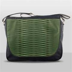 Chive And Olive Stripes Pattern Messenger Bag by SpinnyChairDesigns