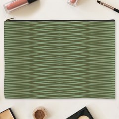 Chive And Olive Stripes Pattern Cosmetic Bag (xxxl) by SpinnyChairDesigns