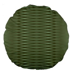 Chive And Olive Stripes Pattern Large 18  Premium Round Cushions