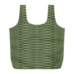 Chive And Olive Stripes Pattern Full Print Recycle Bag (l) by SpinnyChairDesigns