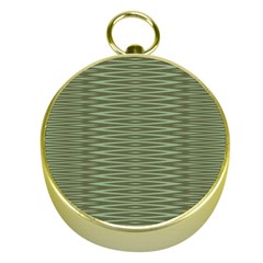 Chive And Olive Stripes Pattern Gold Compasses by SpinnyChairDesigns