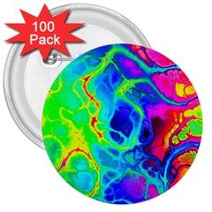 Abstract Art Tie Dye Rainbow 3  Buttons (100 Pack)  by SpinnyChairDesigns