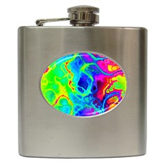 Abstract Art Tie Dye Rainbow Hip Flask (6 Oz) by SpinnyChairDesigns