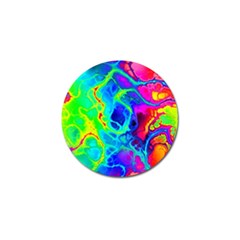 Abstract Art Tie Dye Rainbow Golf Ball Marker by SpinnyChairDesigns