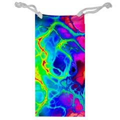 Abstract Art Tie Dye Rainbow Jewelry Bag by SpinnyChairDesigns