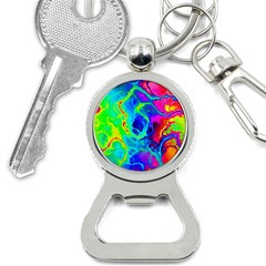 Abstract Art Tie Dye Rainbow Bottle Opener Key Chain by SpinnyChairDesigns