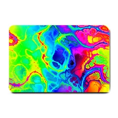 Abstract Art Tie Dye Rainbow Small Doormat  by SpinnyChairDesigns