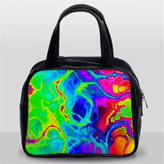 Abstract Art Tie Dye Rainbow Classic Handbag (two Sides) by SpinnyChairDesigns