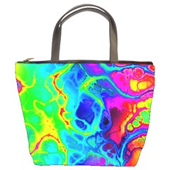 Abstract Art Tie Dye Rainbow Bucket Bag by SpinnyChairDesigns