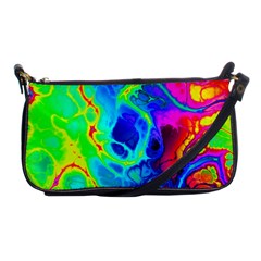 Abstract Art Tie Dye Rainbow Shoulder Clutch Bag by SpinnyChairDesigns