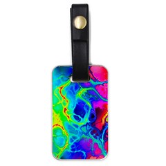 Abstract Art Tie Dye Rainbow Luggage Tag (one Side) by SpinnyChairDesigns