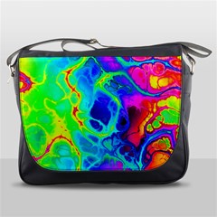 Abstract Art Tie Dye Rainbow Messenger Bag by SpinnyChairDesigns