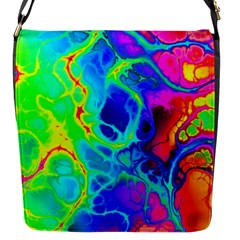 Abstract Art Tie Dye Rainbow Flap Closure Messenger Bag (s) by SpinnyChairDesigns