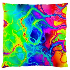 Abstract Art Tie Dye Rainbow Standard Flano Cushion Case (one Side) by SpinnyChairDesigns