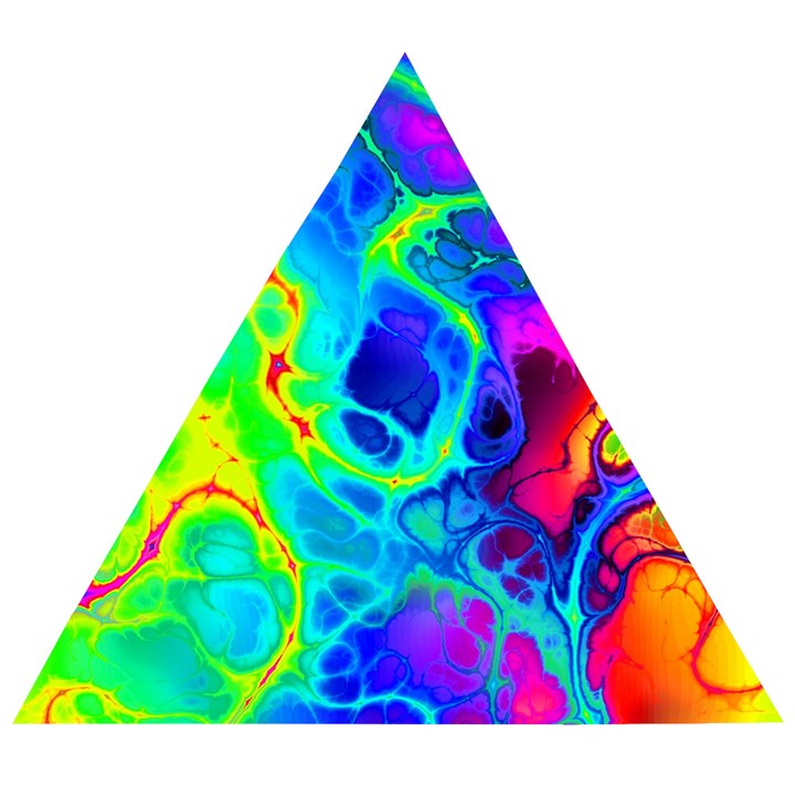 Abstract Art Tie Dye Rainbow Wooden Puzzle Triangle