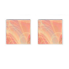 Coral Cream Abstract Art Pattern Cufflinks (square) by SpinnyChairDesigns