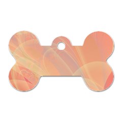 Coral Cream Abstract Art Pattern Dog Tag Bone (one Side) by SpinnyChairDesigns