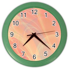 Coral Cream Abstract Art Pattern Color Wall Clock by SpinnyChairDesigns