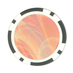 Coral Cream Abstract Art Pattern Poker Chip Card Guard by SpinnyChairDesigns