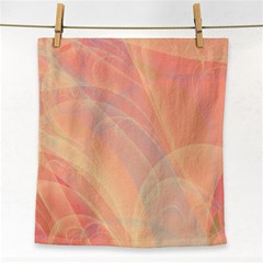 Coral Cream Abstract Art Pattern Face Towel by SpinnyChairDesigns