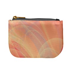 Coral Cream Abstract Art Pattern Mini Coin Purse by SpinnyChairDesigns