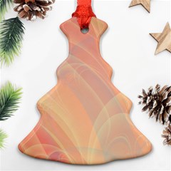 Coral Cream Abstract Art Pattern Christmas Tree Ornament (two Sides)