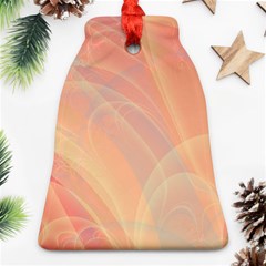 Coral Cream Abstract Art Pattern Bell Ornament (two Sides) by SpinnyChairDesigns