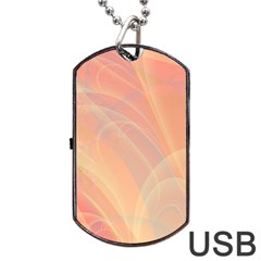 Coral Cream Abstract Art Pattern Dog Tag Usb Flash (one Side) by SpinnyChairDesigns