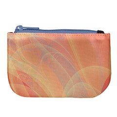 Coral Cream Abstract Art Pattern Large Coin Purse by SpinnyChairDesigns