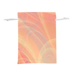 Coral Cream Abstract Art Pattern Lightweight Drawstring Pouch (m) by SpinnyChairDesigns