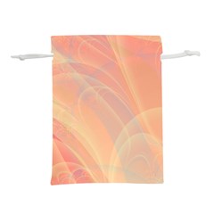 Coral Cream Abstract Art Pattern Lightweight Drawstring Pouch (l) by SpinnyChairDesigns