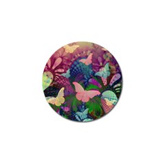 Butterfly Garden Art Golf Ball Marker by SpinnyChairDesigns