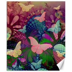 Butterfly Garden Art Canvas 8  X 10  by SpinnyChairDesigns