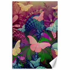 Butterfly Garden Art Canvas 24  X 36  by SpinnyChairDesigns