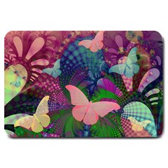 Butterfly Garden Art Large Doormat  by SpinnyChairDesigns