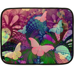 Butterfly Garden Art Double Sided Fleece Blanket (mini)  by SpinnyChairDesigns