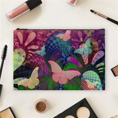 Butterfly Garden Art Cosmetic Bag (large) by SpinnyChairDesigns