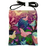 Butterfly Garden Art Shoulder Sling Bag Front