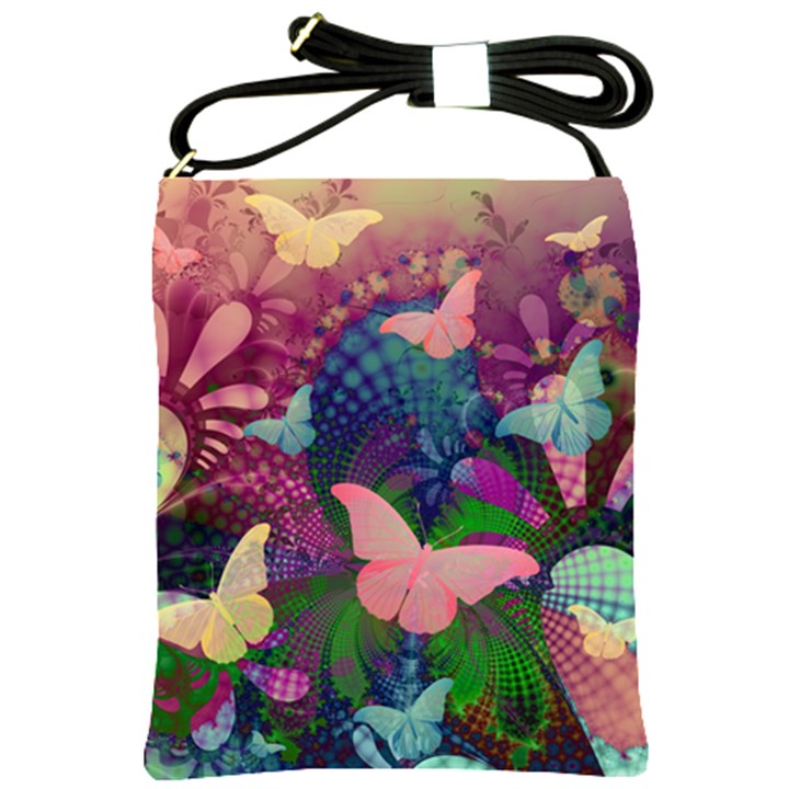 Butterfly Garden Art Shoulder Sling Bag